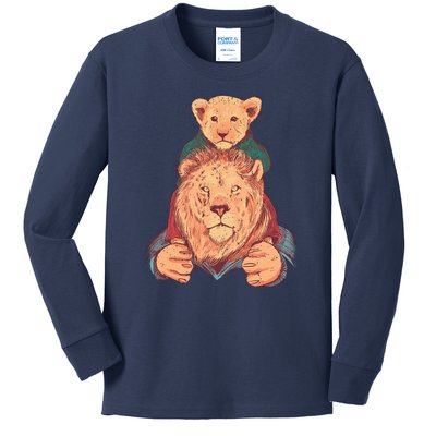 Lion Father And Son Kids Long Sleeve Shirt