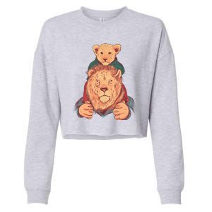 Lion Father And Son Cropped Pullover Crew