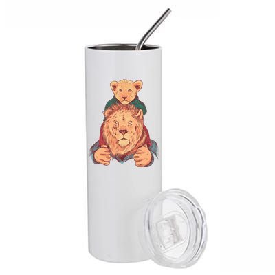 Lion Father And Son Stainless Steel Tumbler