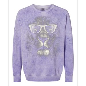 Lion Glasses Head Colorblast Crewneck Sweatshirt