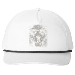 Lion Glasses Head Snapback Five-Panel Rope Hat