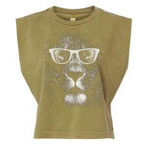 Lion Glasses Head Garment-Dyed Women's Muscle Tee