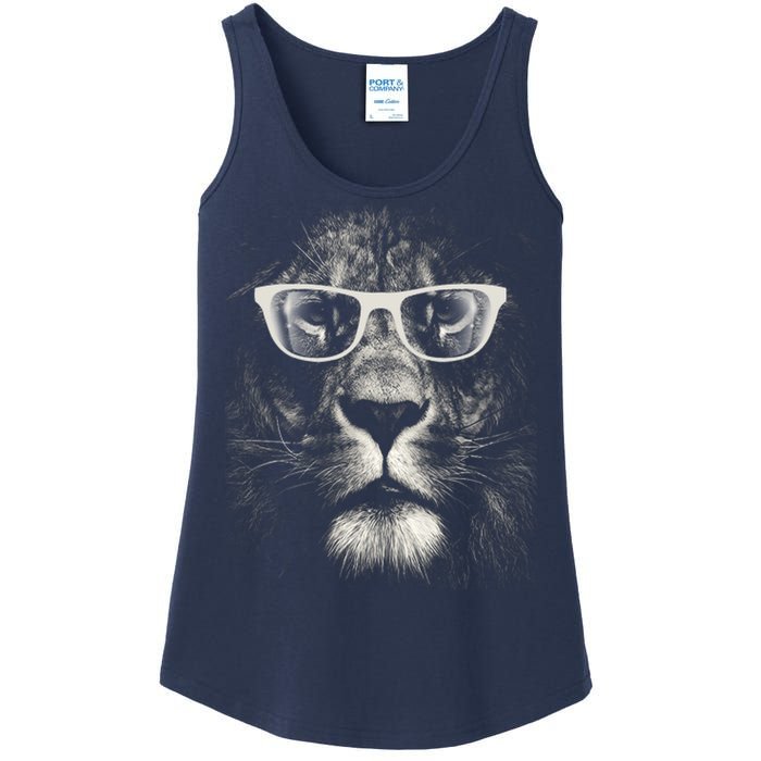 Lion Glasses Head Ladies Essential Tank