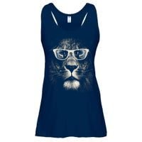 Lion Glasses Head Ladies Essential Flowy Tank