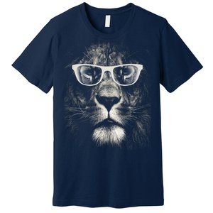 Lion Glasses Head Premium T-Shirt