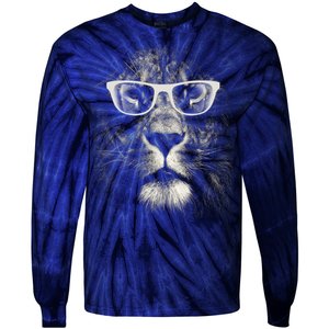 Lion Glasses Head Tie-Dye Long Sleeve Shirt