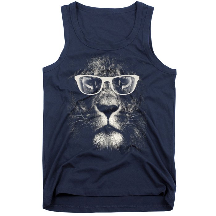 Lion Glasses Head Tank Top