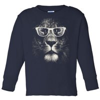 Lion Glasses Head Toddler Long Sleeve Shirt