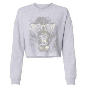 Lion Glasses Head Cropped Pullover Crew