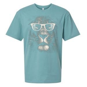 Lion Glasses Head Sueded Cloud Jersey T-Shirt