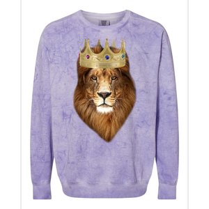 Lion Gold Crown King Of The Jungle Colorblast Crewneck Sweatshirt