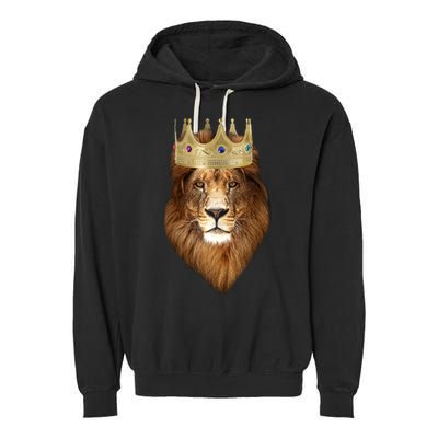 Lion Gold Crown King Of The Jungle Garment-Dyed Fleece Hoodie