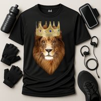 Lion Gold Crown King Of The Jungle Cooling Performance Crew T-Shirt