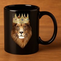 Lion Gold Crown King Of The Jungle 11oz C Handle Ceramic Mug