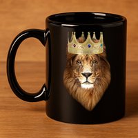 Lion Gold Crown King Of The Jungle 11oz C Handle Ceramic Mug