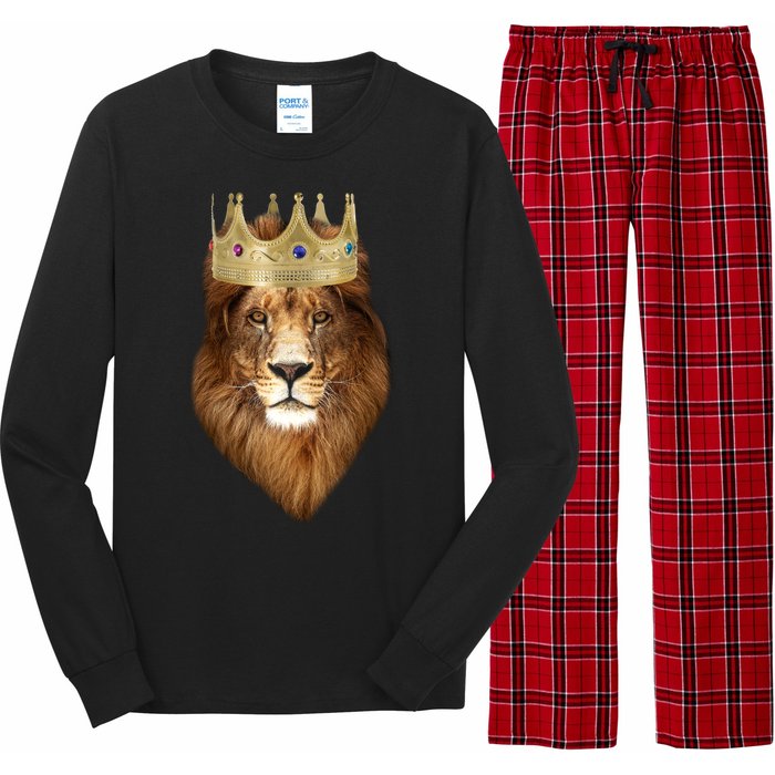 Lion Gold Crown King Of The Jungle Long Sleeve Pajama Set