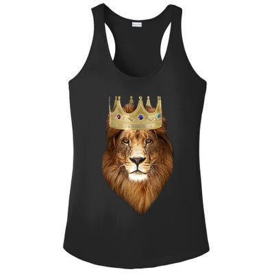 Lion Gold Crown King Of The Jungle Ladies PosiCharge Competitor Racerback Tank