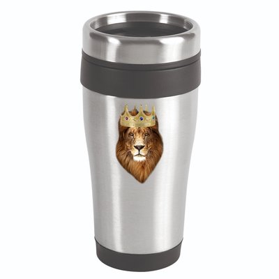 Lion Gold Crown King Of The Jungle 16oz Travel Tumbler
