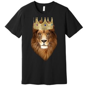 Lion Gold Crown King Of The Jungle Premium T-Shirt