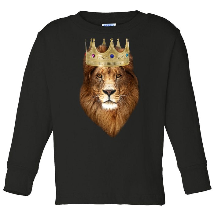 Lion Gold Crown King Of The Jungle Toddler Long Sleeve Shirt