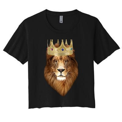 Lion Gold Crown King Of The Jungle Crop Top