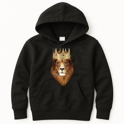 Lion Gold Crown King Of The Jungle Kids Hoodie