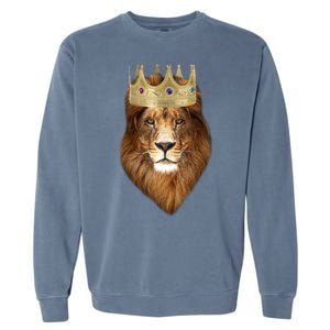 Lion Gold Crown King Of The Jungle Garment-Dyed Sweatshirt