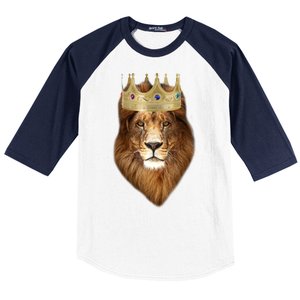 Lion Gold Crown King Of The Jungle Baseball Sleeve Shirt