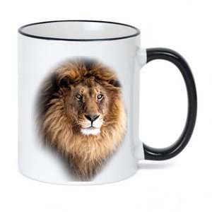 Lion Head Graphic 11oz Black Color Changing Mug