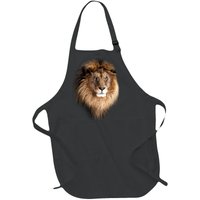 Lion Head Graphic Full-Length Apron With Pockets