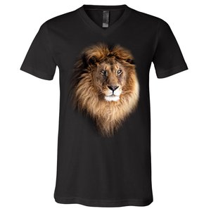 Lion Head Graphic V-Neck T-Shirt