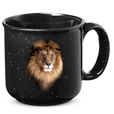 Lion Head Graphic 15oz Campfire Ceramic Mug