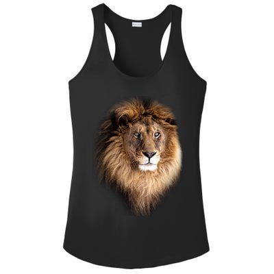 Lion Head Graphic Ladies PosiCharge Competitor Racerback Tank
