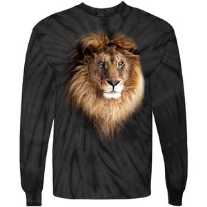 Lion Head Graphic Tie-Dye Long Sleeve Shirt