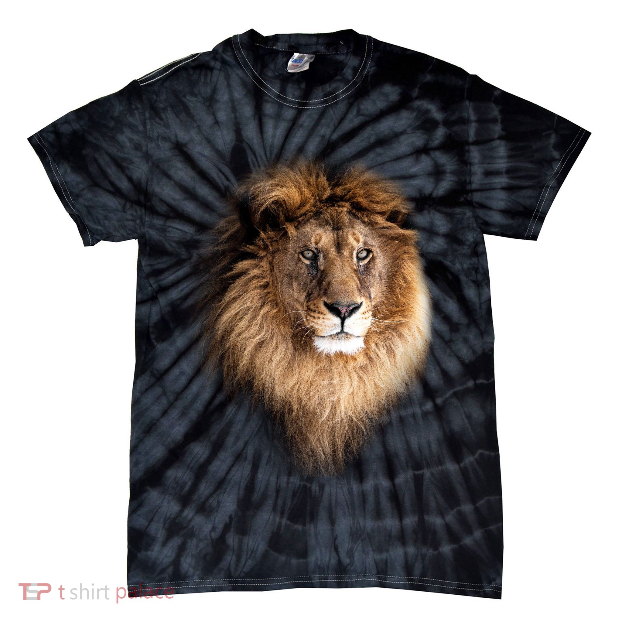 Lion Head Graphic Tie-Dye T-Shirt