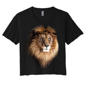 Lion Head Graphic Women's Crop Top Tee