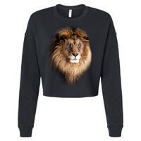 Lion Head Graphic Cropped Pullover Crew