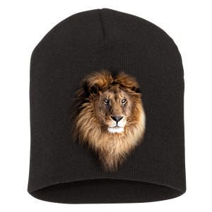 Lion Head Graphic Short Acrylic Beanie