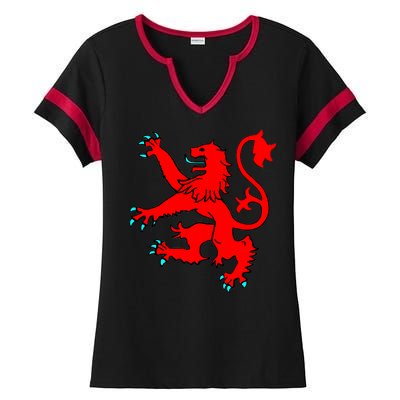 Lion Rampant of Scotland Ladies Halftime Notch Neck Tee