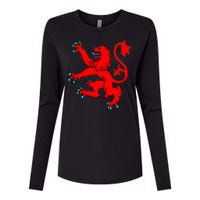 Lion Rampant of Scotland Womens Cotton Relaxed Long Sleeve T-Shirt