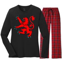 Lion Rampant of Scotland Women's Long Sleeve Flannel Pajama Set 