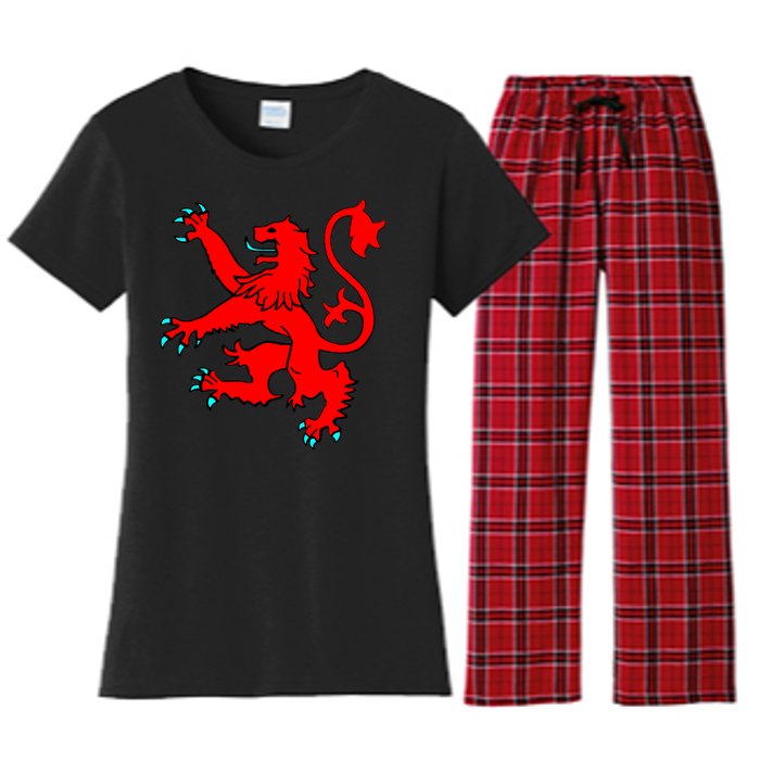 Lion Rampant of Scotland Women's Flannel Pajama Set