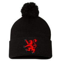 Lion Rampant of Scotland Pom Pom 12in Knit Beanie