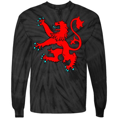 Lion Rampant of Scotland Tie-Dye Long Sleeve Shirt