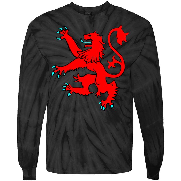 Lion Rampant of Scotland Tie-Dye Long Sleeve Shirt