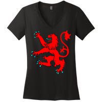 Lion Rampant of Scotland Women's V-Neck T-Shirt