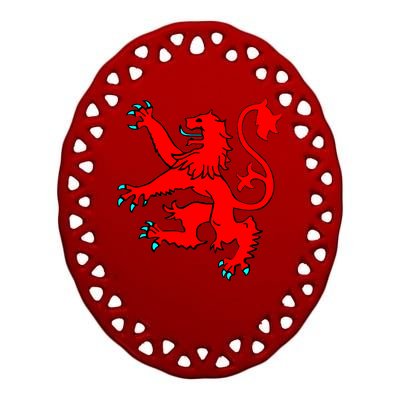 Lion Rampant of Scotland Ceramic Oval Ornament