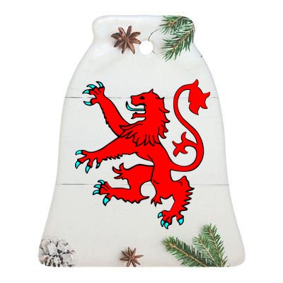 Lion Rampant of Scotland Ceramic Bell Ornament