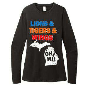 Lions Tigers Wings Oh MI Womens CVC Long Sleeve Shirt