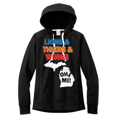 Lions Tigers Wings Oh MI Women's Fleece Hoodie